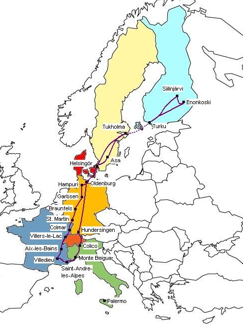 Vuoden 2005 reissun kartta.