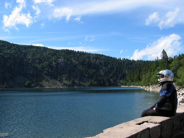 Huilitauko tekojrven rannalla. Lac Blanc, Ranska.